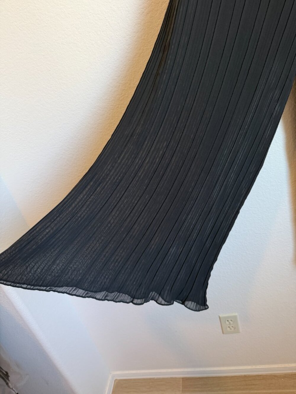 Victoria's Secret Black Sheer Pleated Wide Leg Pants Swim Cover-Up Vacation - Picture 2 of 9
